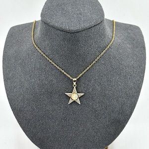18K Gold Plated over 925 Solid Sterling Silver Opal Star Necklace